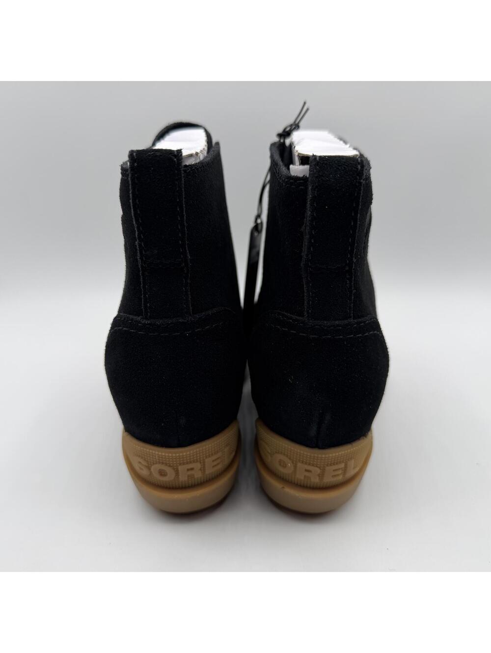 SOREL Evie II Lace Up Wedge Boots Black Suede Women Size 5.5 - Picture 3 of 11